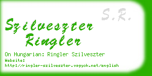 szilveszter ringler business card
